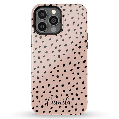 Spotted Dots Personalized Name iPhone Case